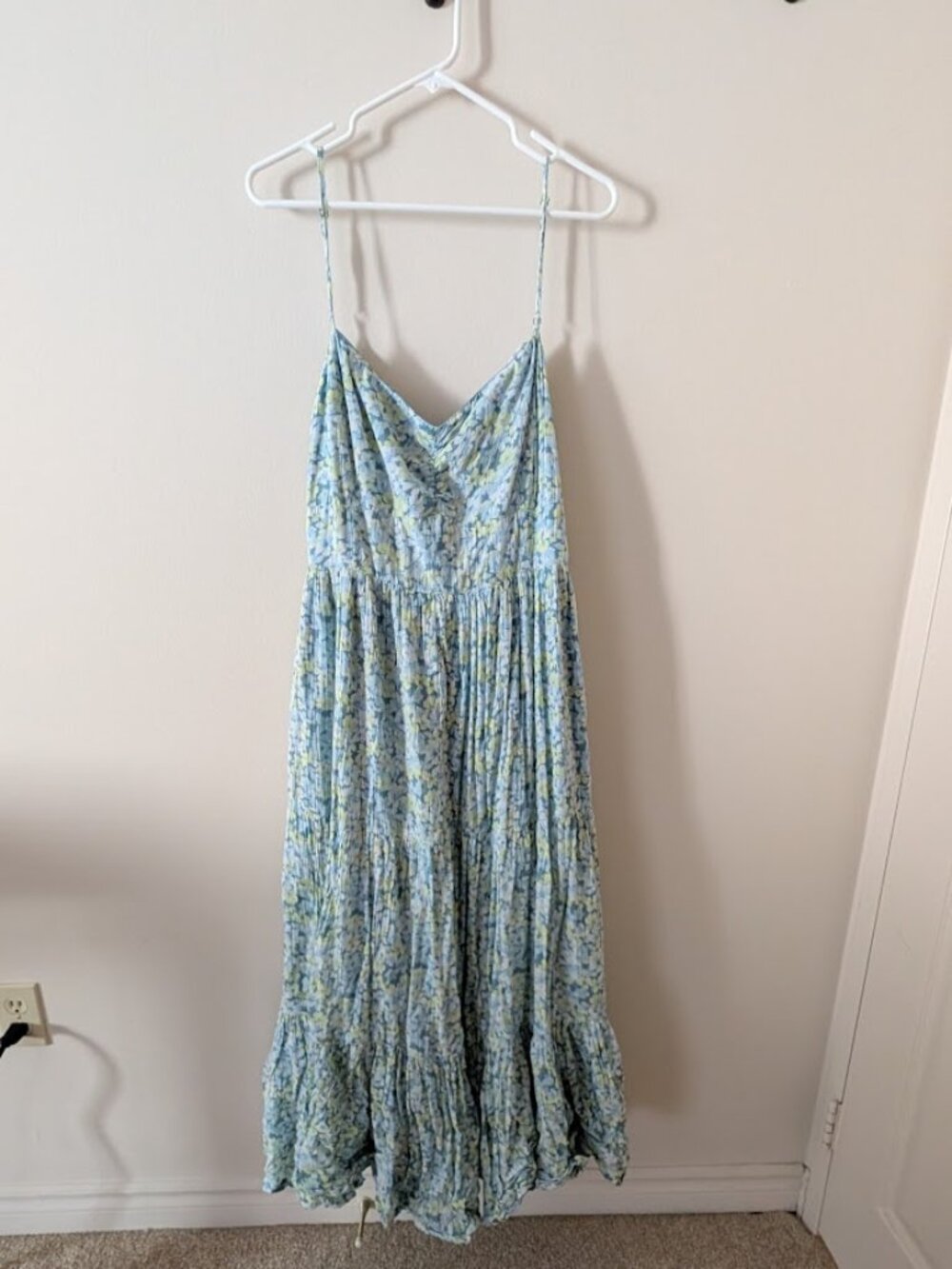 Blue and Green Floral Dress